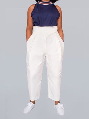 TFP by Tamara Fogle Grand Slam Ivory High Waist Barrel Pants
